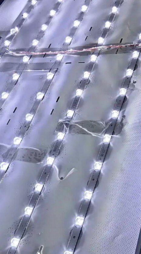 TV LED backlight strips lit up during repair